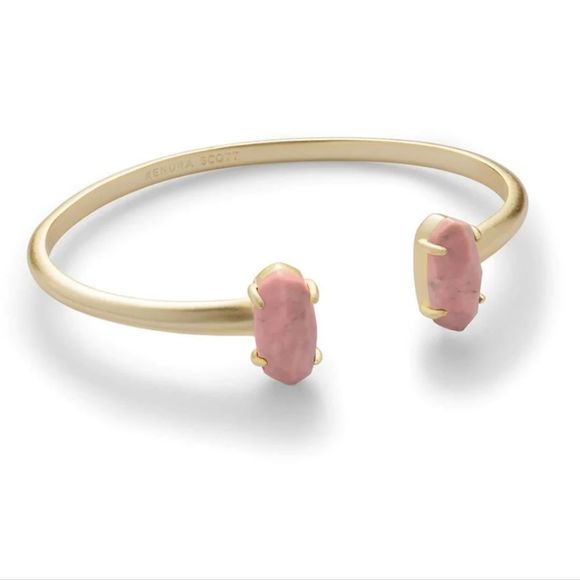 Kendra Scott Jewelry - Kendra Scott Edie Gold Cuff Bracelet In Pink Rhodonite